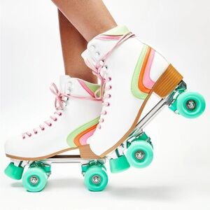 Altar'd State White and Pastel Roller Skates